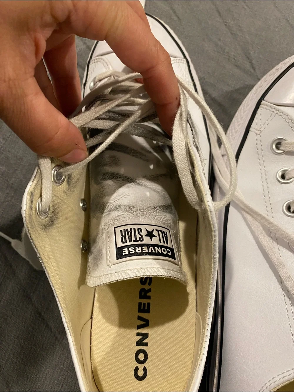 Converse leather platform sneakers